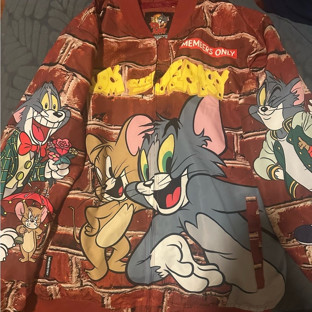 Members Only Brown and Yellow Graphic Jacket
